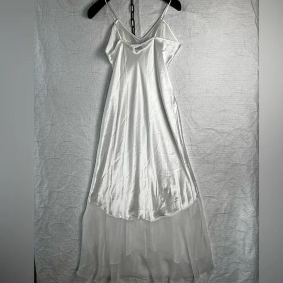Vintage Gold Label Victoria's Secret Maxi Slip Dress white cream spaghetti strap - Picture 9 of 15